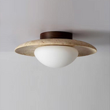 Nordic Minimalist Travertine Round LED Ceiling Light 1-Light Lasson Living