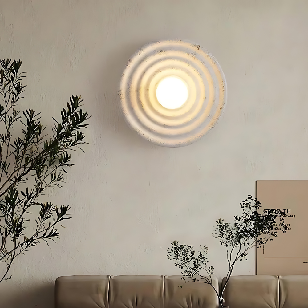 Modern Minimalist Resin Circular Wall Sconce G4 1-Light Lasson Living