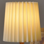 Vintage Korean Pleated Fabric Cylinder LED Table Lamp | 1-Light Lasson Living