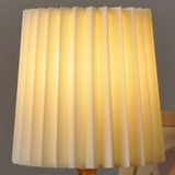 Vintage Korean Pleated Fabric Cylinder LED Table Lamp | 1-Light Lasson Living