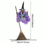 6-Foot Flying Witch Halloween Decoration Scary Outdoor Prop With Floating Effect And Lifelike Face Yard Decor - Image 6