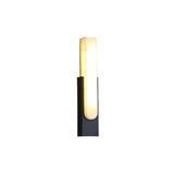 Modern Alabaster-Effect Brass Wall Sconce LED 1-Light Lasson Living