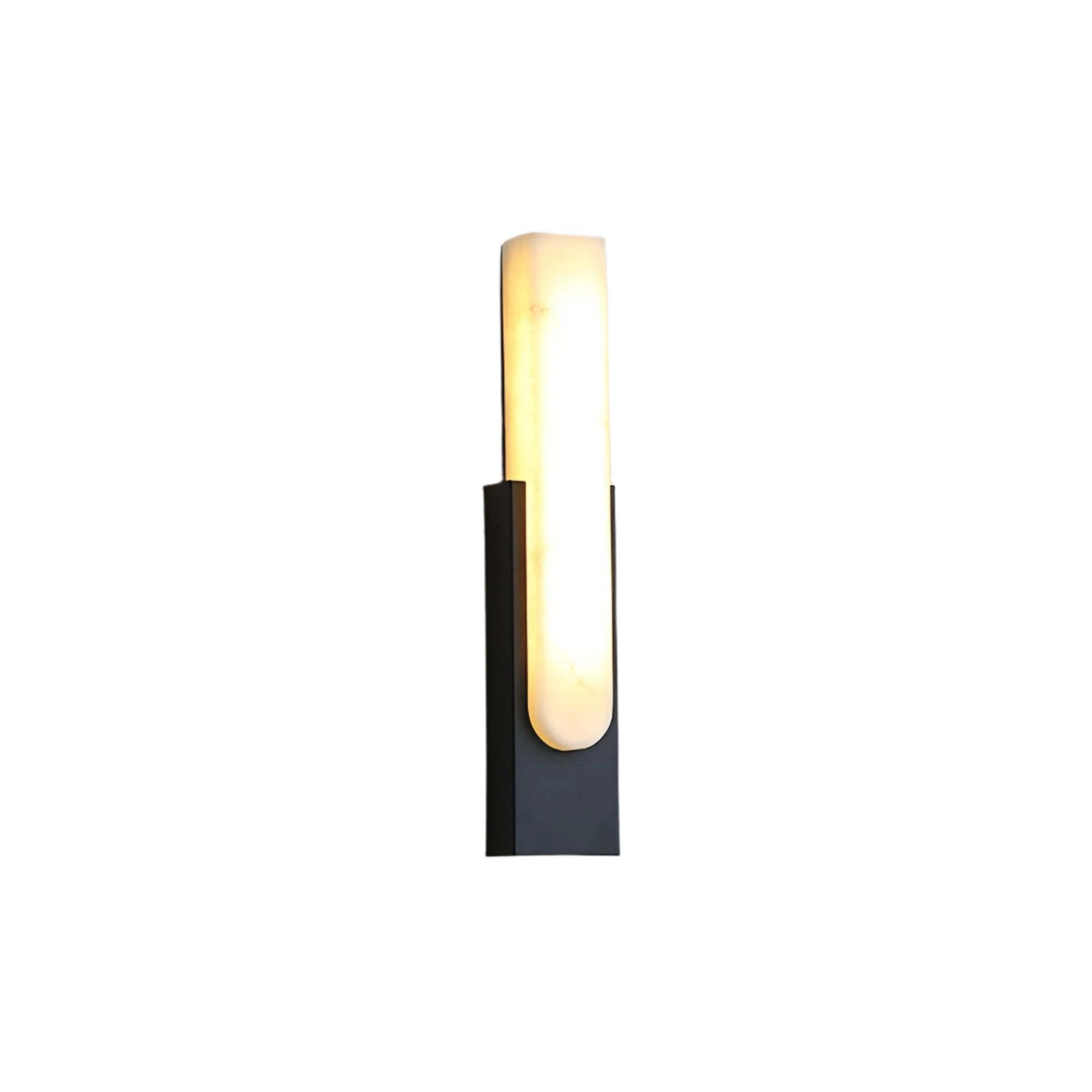 Modern Alabaster-Effect Brass Wall Sconce LED 1-Light Lasson Living