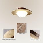 Nordic Minimalist Travertine Round LED Ceiling Light 1-Light Lasson Living