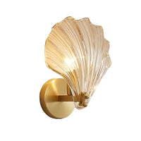 Art Deco Brass Glass Seashell Wall Sconce LED 1-Light Lasson Living