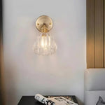 Vintage Brass Tulip Glass Wall Sconce 1-Light Lasson Living