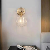 Vintage Brass Tulip Glass Wall Sconce 1-Light Lasson Living