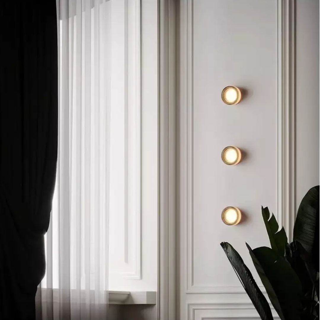 Modern Glass Round Wall Sconce LED 1-Light Lasson Living