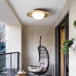 Nordic Minimalist Travertine Round LED Ceiling Light 1-Light Lasson Living