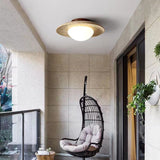 Nordic Minimalist Travertine Round LED Ceiling Light 1-Light Lasson Living