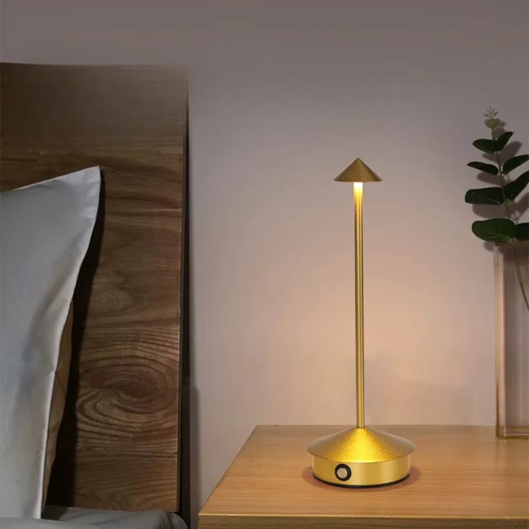 Modern Aluminium Cone LED Rechargeable Table Lamp 1-Light Lasson Living
