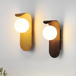 Scandinavian Wood Globe Wall Sconce LED 1-Light Lasson Living
