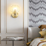 Art Deco Brass Glass Seashell Wall Sconce LED 1-Light Lasson Living