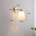 Nordic Brass Ribbed Glass 1-Light Wall Sconce Lasson Living