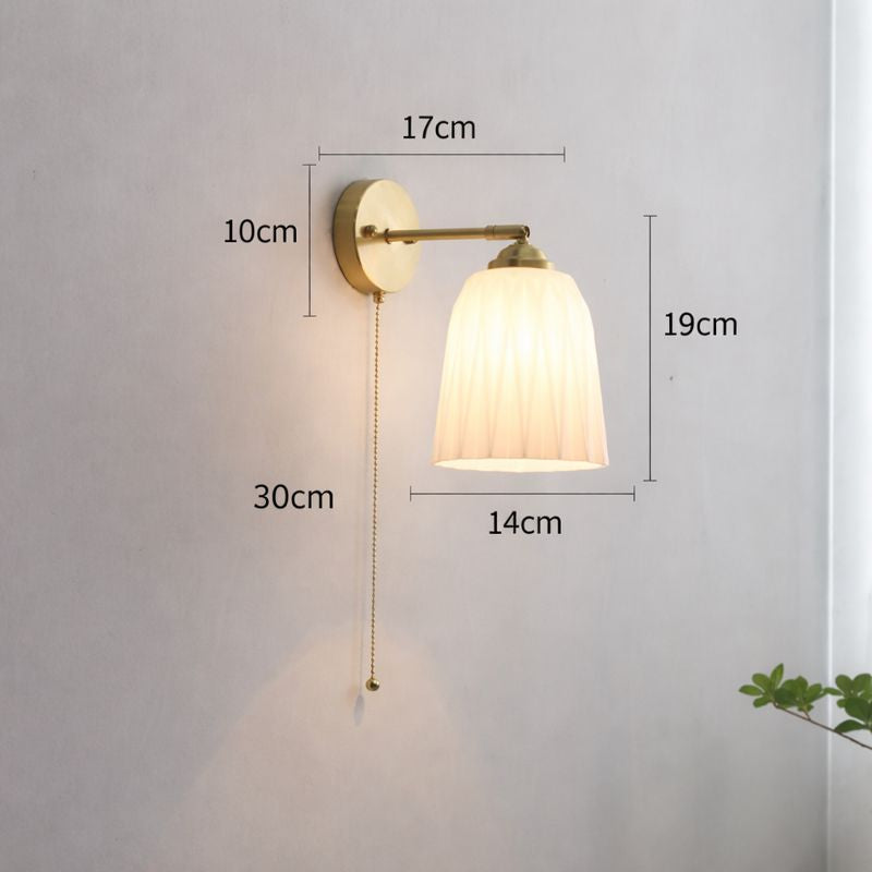 Nordic Brass Ribbed Glass 1-Light Wall Sconce Lasson Living