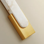 Modern Alabaster-Effect Brass Wall Sconce LED 1-Light Lasson Living