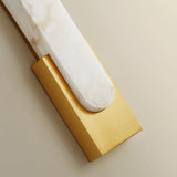 Modern Alabaster-Effect Brass Wall Sconce LED 1-Light Lasson Living
