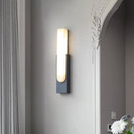 Modern Alabaster-Effect Brass Wall Sconce LED 1-Light Lasson Living