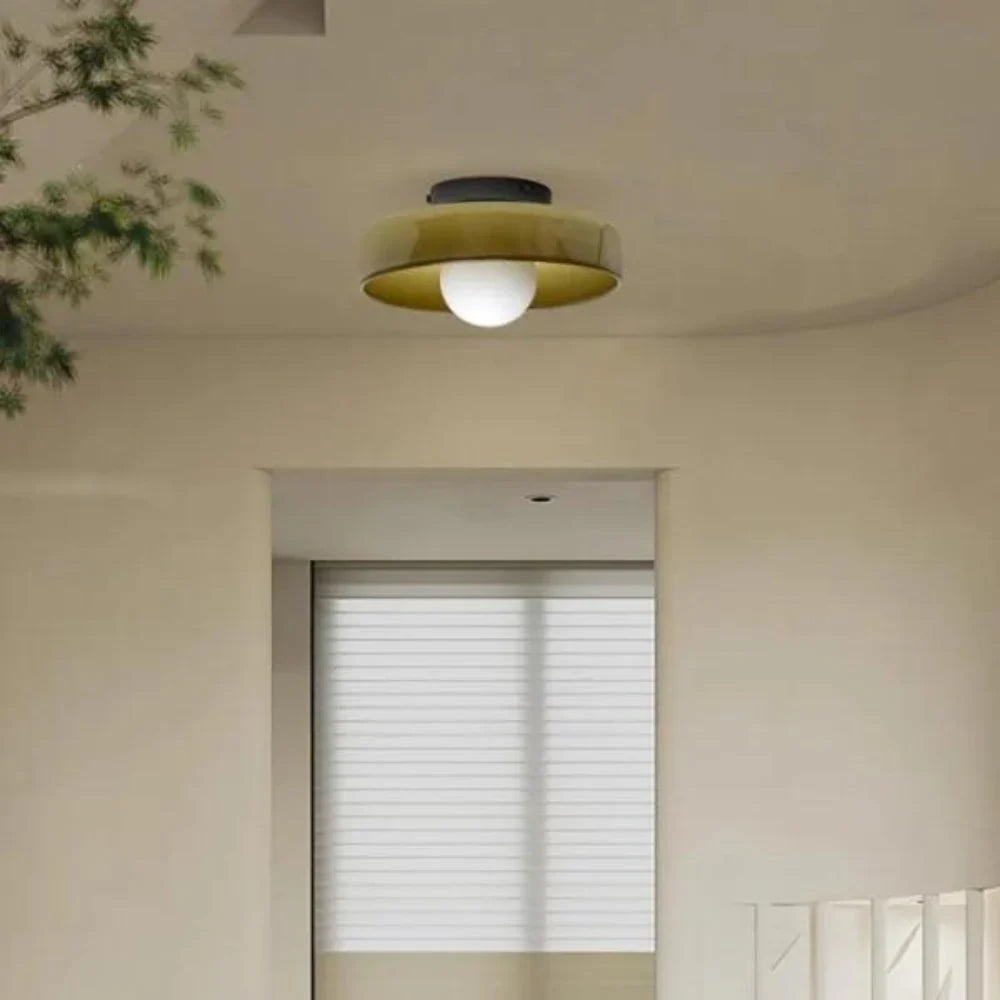 Modern Glass Disc Ceiling and Wall Light LED 1-Light Lasson Living