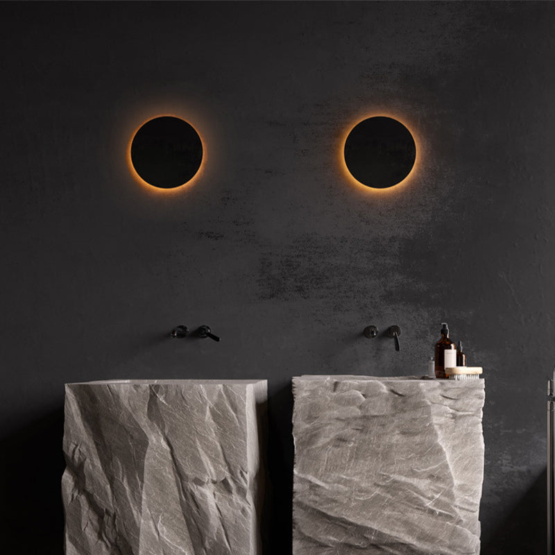Modern Minimalist Round LED Wall Sconce IP65 Outdoor 1-Light Lasson Living