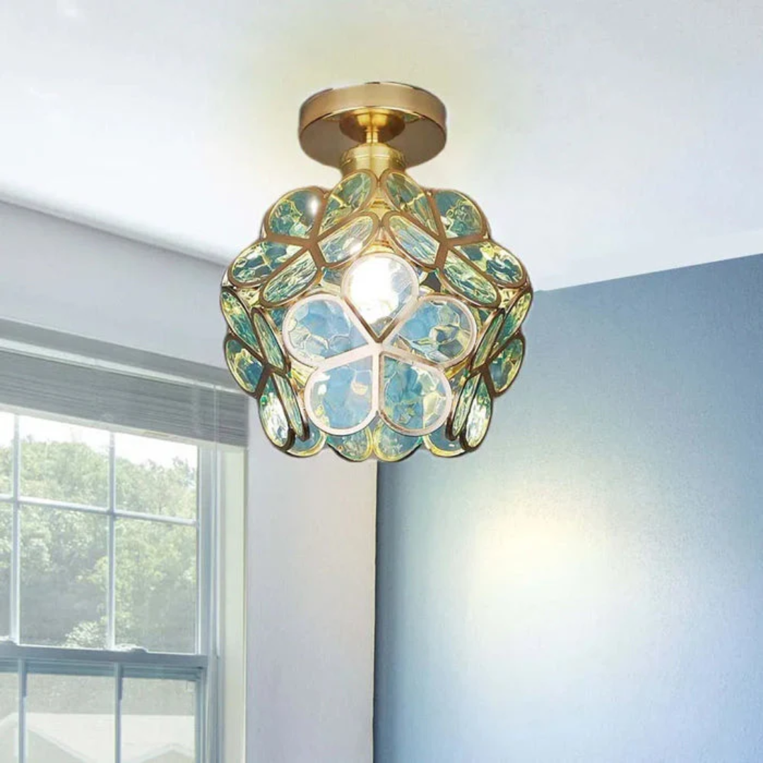 Vintage Floral Ceiling Light 1-Light Lasson Living