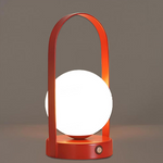 Modern Metal and Glass Globe LED Rechargeable Table Lamp 1-Light Lasson Living