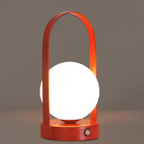 Modern Metal and Glass Globe LED Rechargeable Table Lamp 1-Light Lasson Living