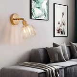 Vintage Brass Tulip Glass Wall Sconce 1-Light Lasson Living
