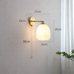 Nordic Brass Ribbed Glass 1-Light Wall Sconce Lasson Living
