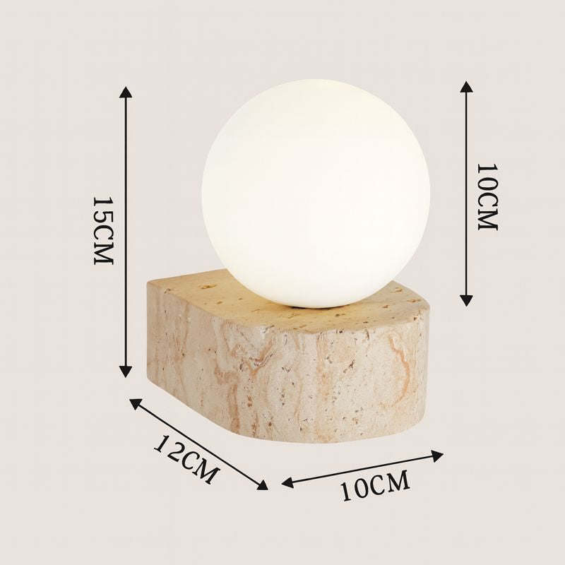 Modern Travertine Globe Wall Sconce LED 1-Light Lasson Living
