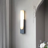 Modern Alabaster-Effect Brass Wall Sconce LED 1-Light Lasson Living