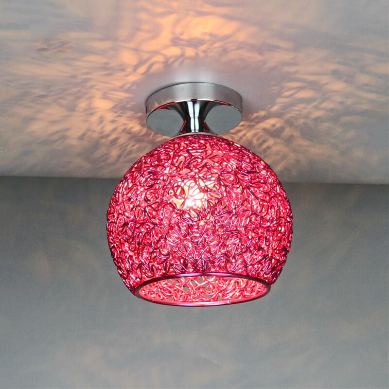 Modern Textured Dome Semi-Flush Ceiling Light | LED 1-Light Lasson Living