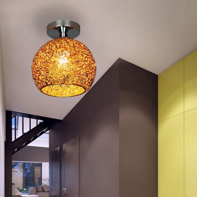 Modern Textured Dome Semi-Flush Ceiling Light | LED 1-Light Lasson Living