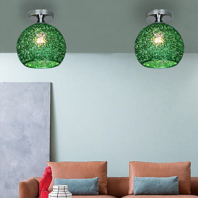 Modern Textured Dome Semi-Flush Ceiling Light | LED 1-Light Lasson Living
