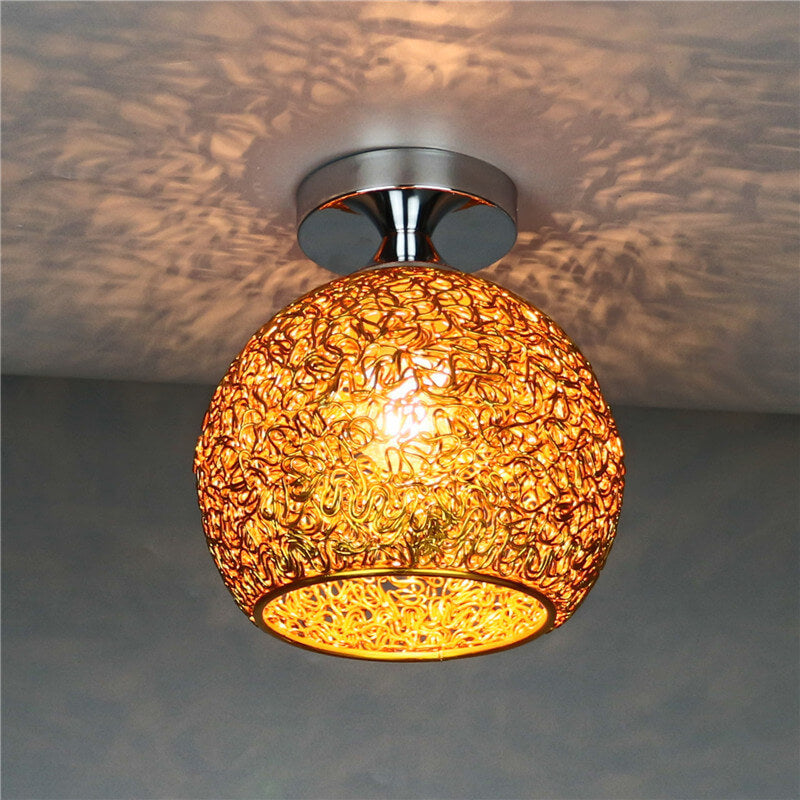 Modern Textured Dome Semi-Flush Ceiling Light | LED 1-Light Lasson Living