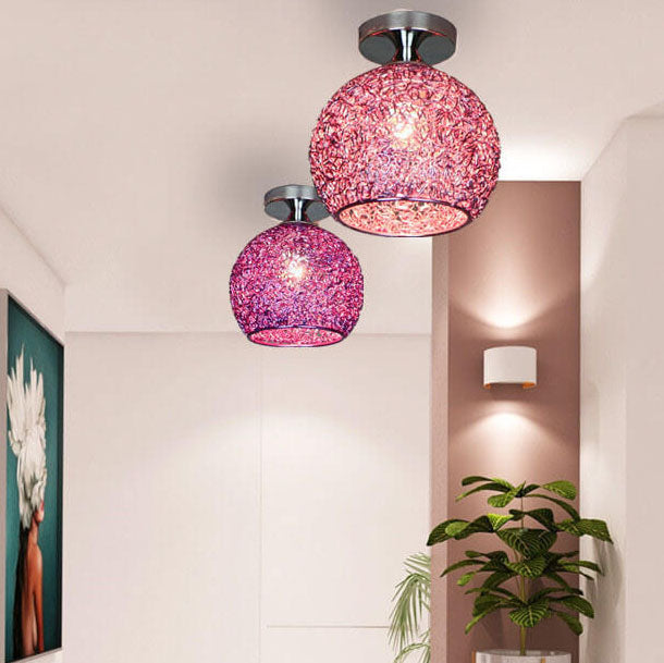 Modern Textured Dome Semi-Flush Ceiling Light | LED 1-Light Lasson Living