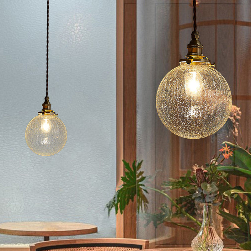 Vintage Copper Glass Globe Pendant Light 1-Light Lasson Living