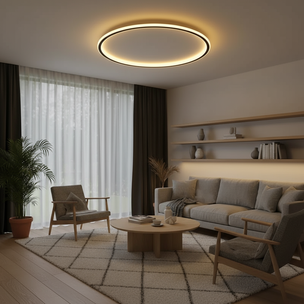 Scandinavian LED Round Ceiling Lamp | 1-Light Lasson Living