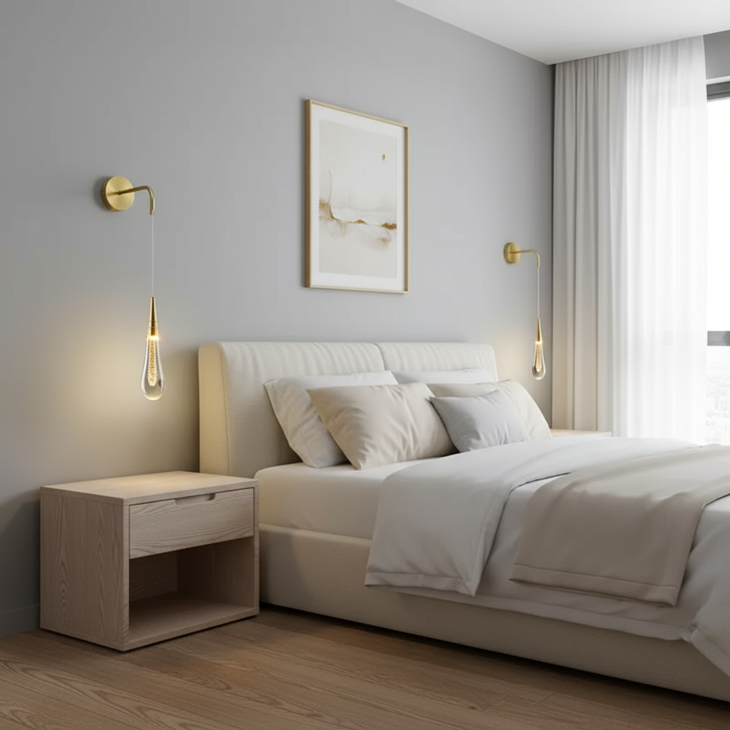 Modern Glass Raindrop LED Wall Sconce 1-Light Lasson Living