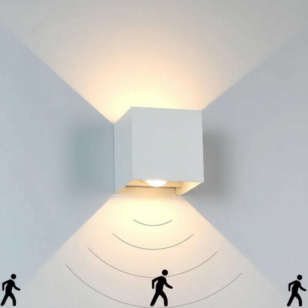 Modern Cube Outdoor Wall Light LED 1-Light Lasson Living