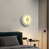 Modern Nordic Marble Round Wall Sconce LED 1-Light Lasson Living