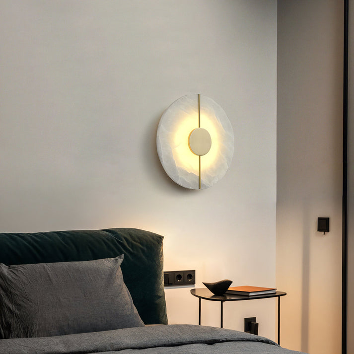 Modern Nordic Marble Round Wall Sconce LED 1-Light Lasson Living