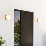 Modern Travertine Stone Round Outdoor Wall Light LED 1-Light Lasson Living