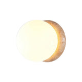 Modern Travertine Stone Round Outdoor Wall Light LED 1-Light Lasson Living