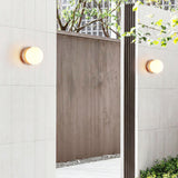 Modern Travertine Stone Round Outdoor Wall Light LED 1-Light Lasson Living