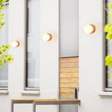Modern Travertine Stone Round Outdoor Wall Light LED 1-Light Lasson Living