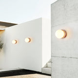 Modern Travertine Stone Round Outdoor Wall Light LED 1-Light Lasson Living
