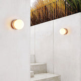Modern Travertine Stone Round Outdoor Wall Light LED 1-Light Lasson Living
