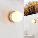Modern Travertine Stone Round Outdoor Wall Light LED 1-Light Lasson Living