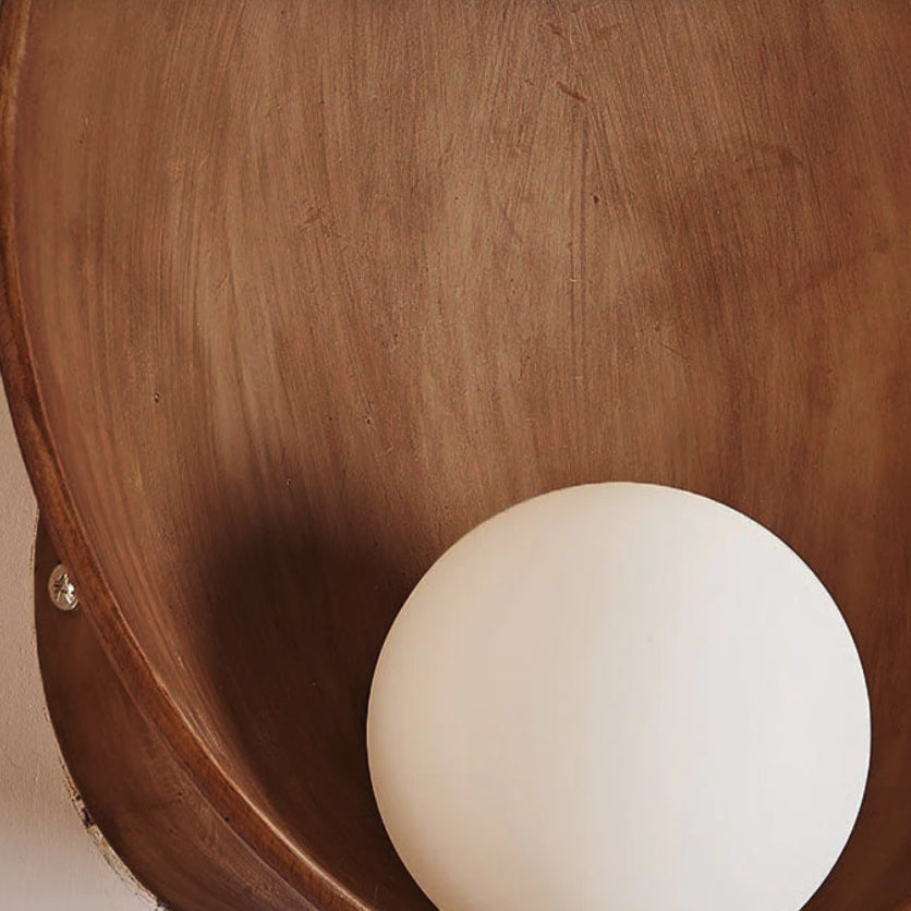 Modern Glass Round 1-Light Wall Sconce Lasson Living